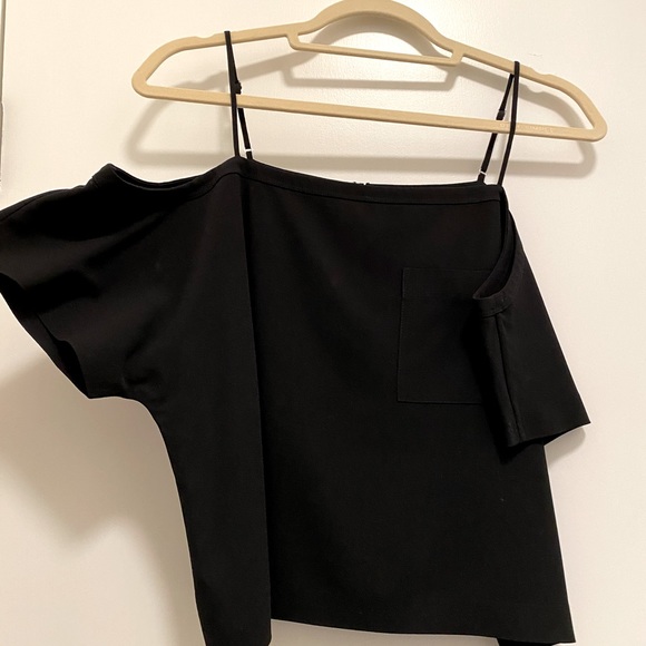 T by Alexander Wang Crepe Off Shoulder Top (2) - Picture 2 of 4